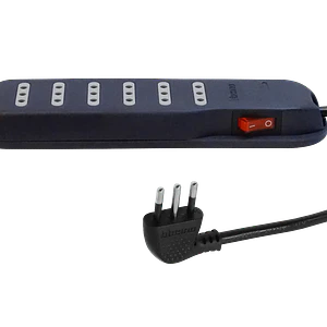 BTICINO 5MT 6-ENCHUFES ALARGADOR NEGRO 10A ZAPATILLA SWITCH-PILOTO
