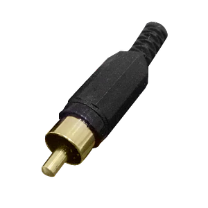 Conector RCA-Macho Negro Soldable (Código: RCA-M)