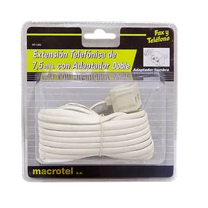Cable Extensor MACROTEL 1 RJ11 Macho, 2 RJ11 Hembra, 7.5mt 6P4C