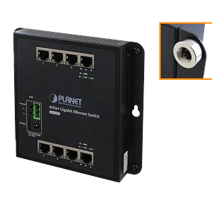 PLANET 8-1000 Switch Industrial no-Admin Plano/DIN req/12-48VDC IP30