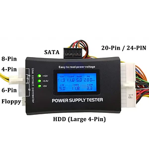 Tester Digital Fuente Poder para PC ATX BTX ITX 24-PIN SATA-IDE