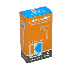 KALOP 100-UN Nº5 Blanca 1,6x4,5mm Clavo-14x1,8mm Zincado Sujeta-Cable