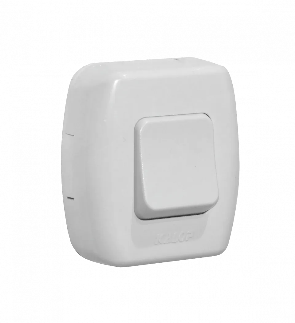 KALOP 9/24 Boton Switch Sobrepuesto Blanco Tekna KS39658 1