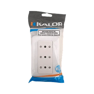 Enchufe de Pared KALOP 3 Tomacorrientes Sobrepuesto Blanco con Tierra Tekna KS39673