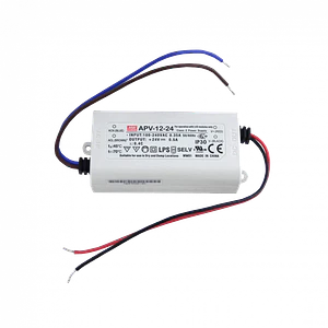 MEANWELL 24V 12W 0,5A 100-240VAC Fuente-Poder Plastica IP30 Sellada