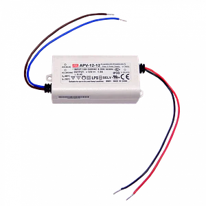 MEANWELL 12V 12W 1A 100-240VAC Fuente-Poder Plastica IP30 Sellada