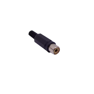 Conector RCA-H Hembra Negro Soldable para Montaje
