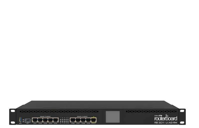 Router MikroTik RB3011UiAS-RM con 10 Puertos Gigabit y 1 SFP, IPQ-8064 de doble núcleo a 1.4 GHz 1
