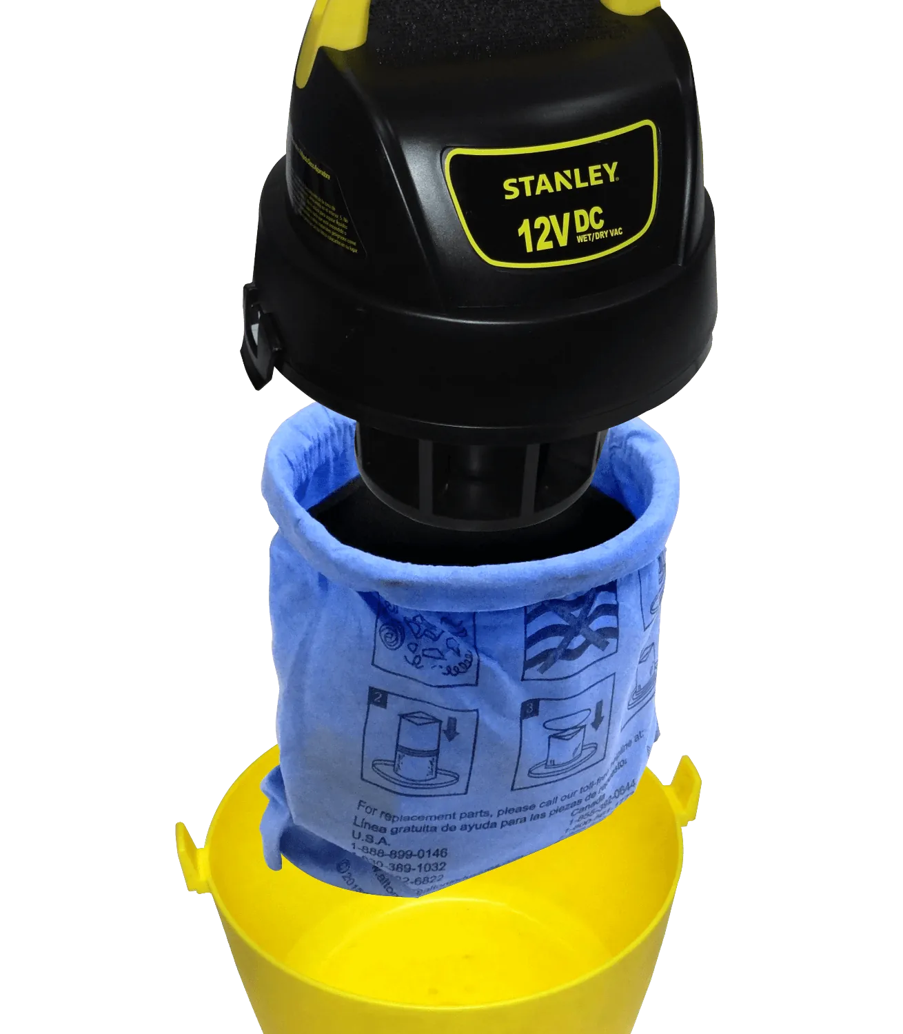 Aspiradora Portatil STANLEY 12V  Seco Mojado 3,8Lt Cable-5mt-EnchAuto 1