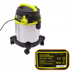 Aspiradora STANLEY 750W Seco Mojado 11,5-Litros 4,0HP 220V-3,6mts IPX4 