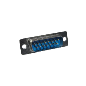 Conector DB15 Macho DA-15 15 Pines Soldable, 39mm, Sin Tapa, Color Plateado