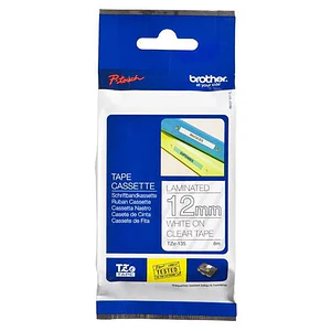 Cinta Laminada Brother TZE-135, Texto Negro sobre Fondo Transparente, 12mm, 8 Metros