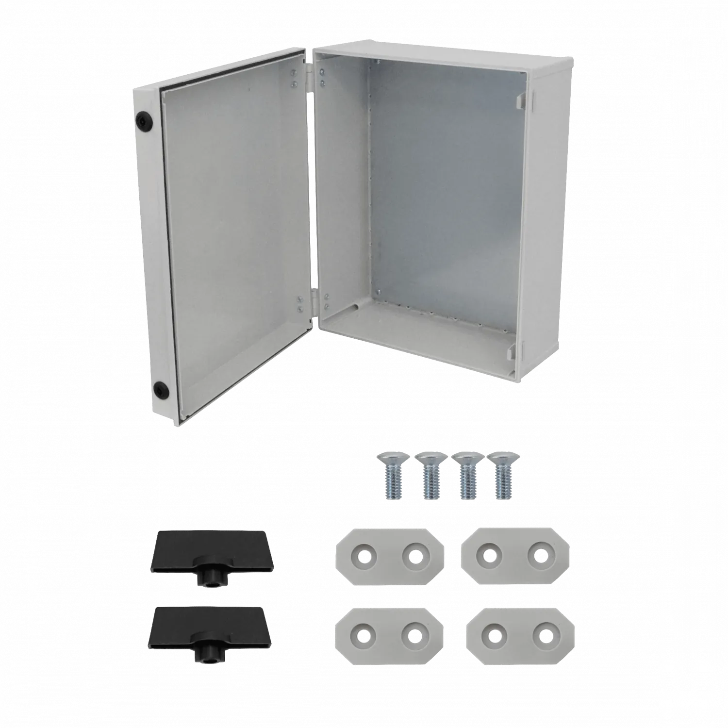 Tablero Estanco 400x500x200 mm, IP66, Plastico Gris con Placa, KG-4050  1