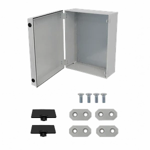 Tablero Estanco 400x500x200 mm, IP66, Plastico Gris con Placa, KG-4050 