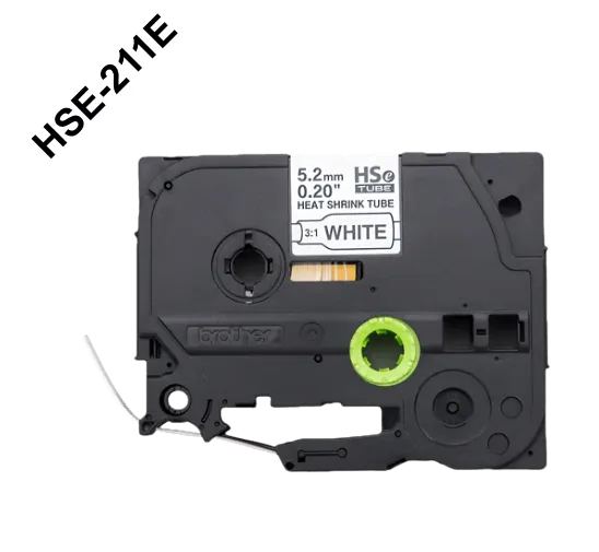 Cinta termoretractil Brother HSE-211E 5mm negro en blanco 15m 1