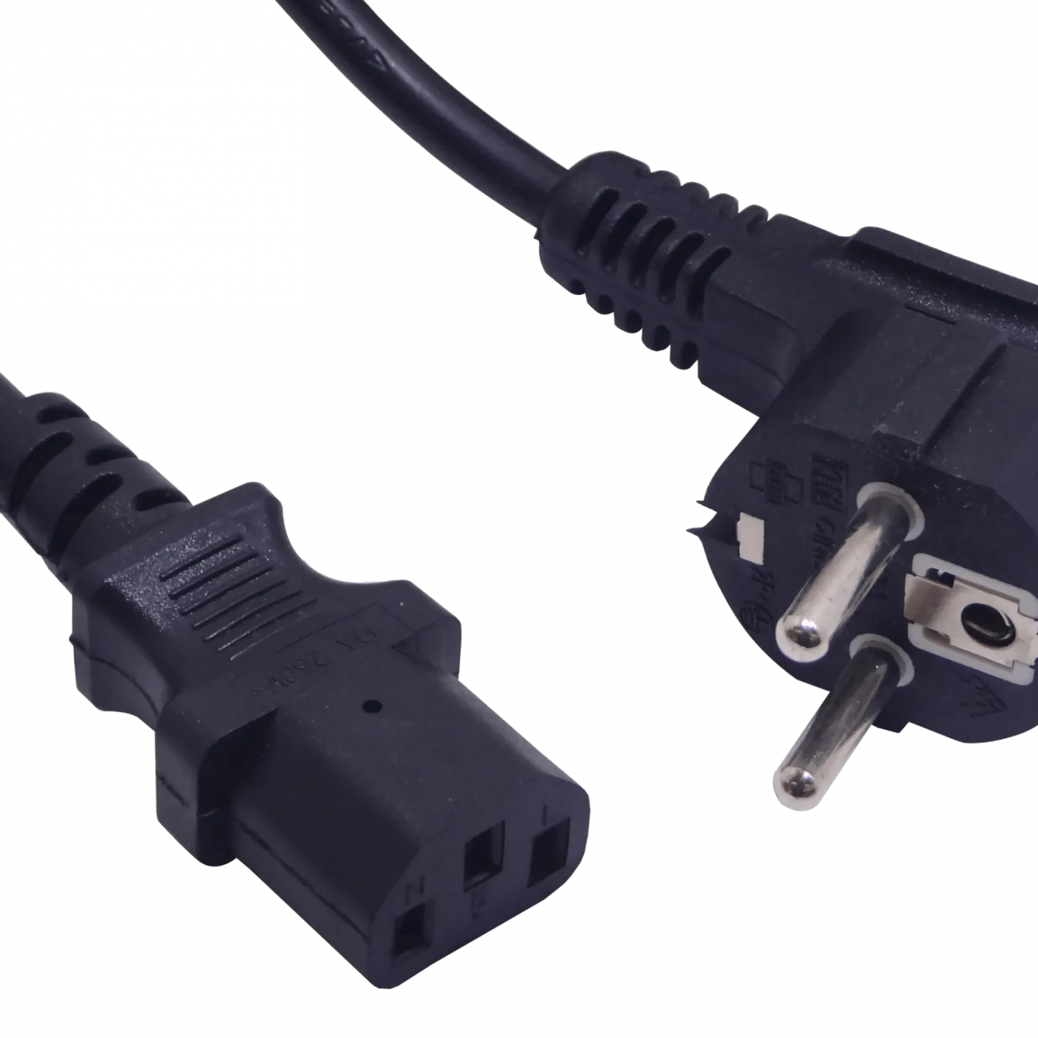 1,2-1,8mt Schuko-Macho C13-Hembra Cable Poder Negro 6A 3x0,75mm2 1
