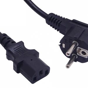 1,2-1,8mt Schuko-Macho C13-Hembra Cable Poder Negro 6A 3x0,75mm2