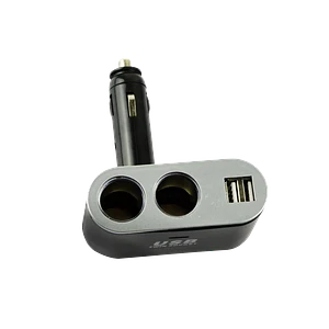 2-Vehicular-Hembra 2-USB-Hembra-AH 5VDC 3,1A 12V/24V-Macho-Encendedor