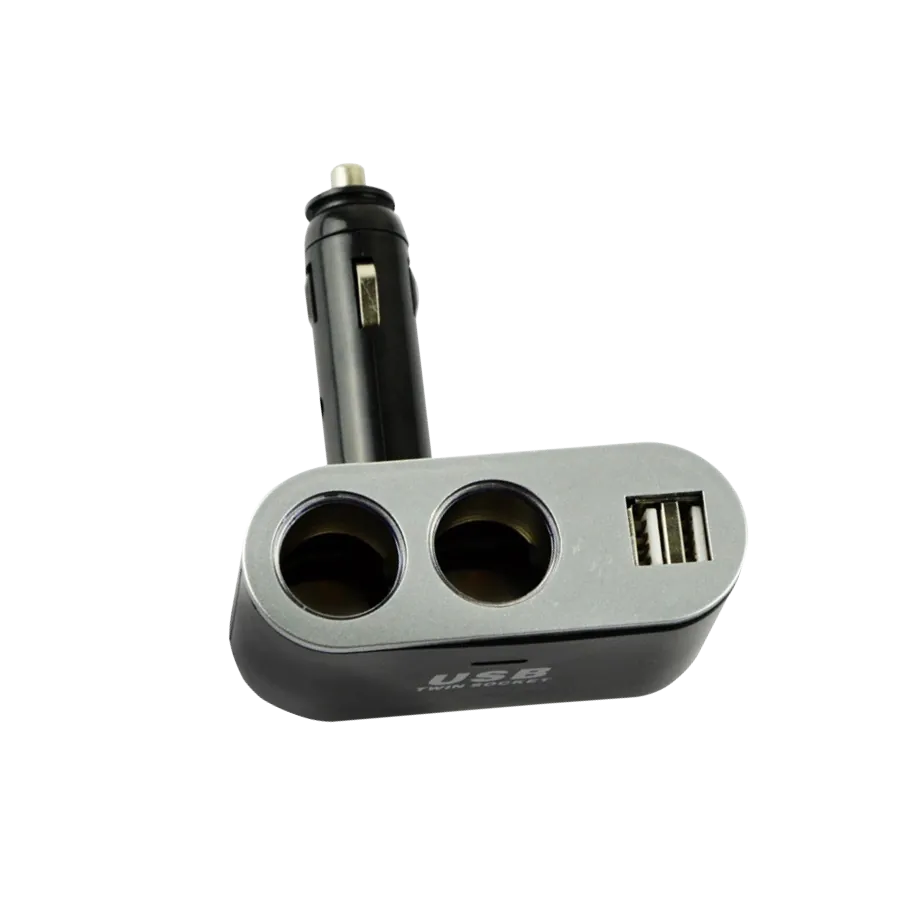 2-Vehicular-Hembra 2-USB-Hembra-AH 5VDC 3,1A 12V/24V-Macho-Encendedor 1