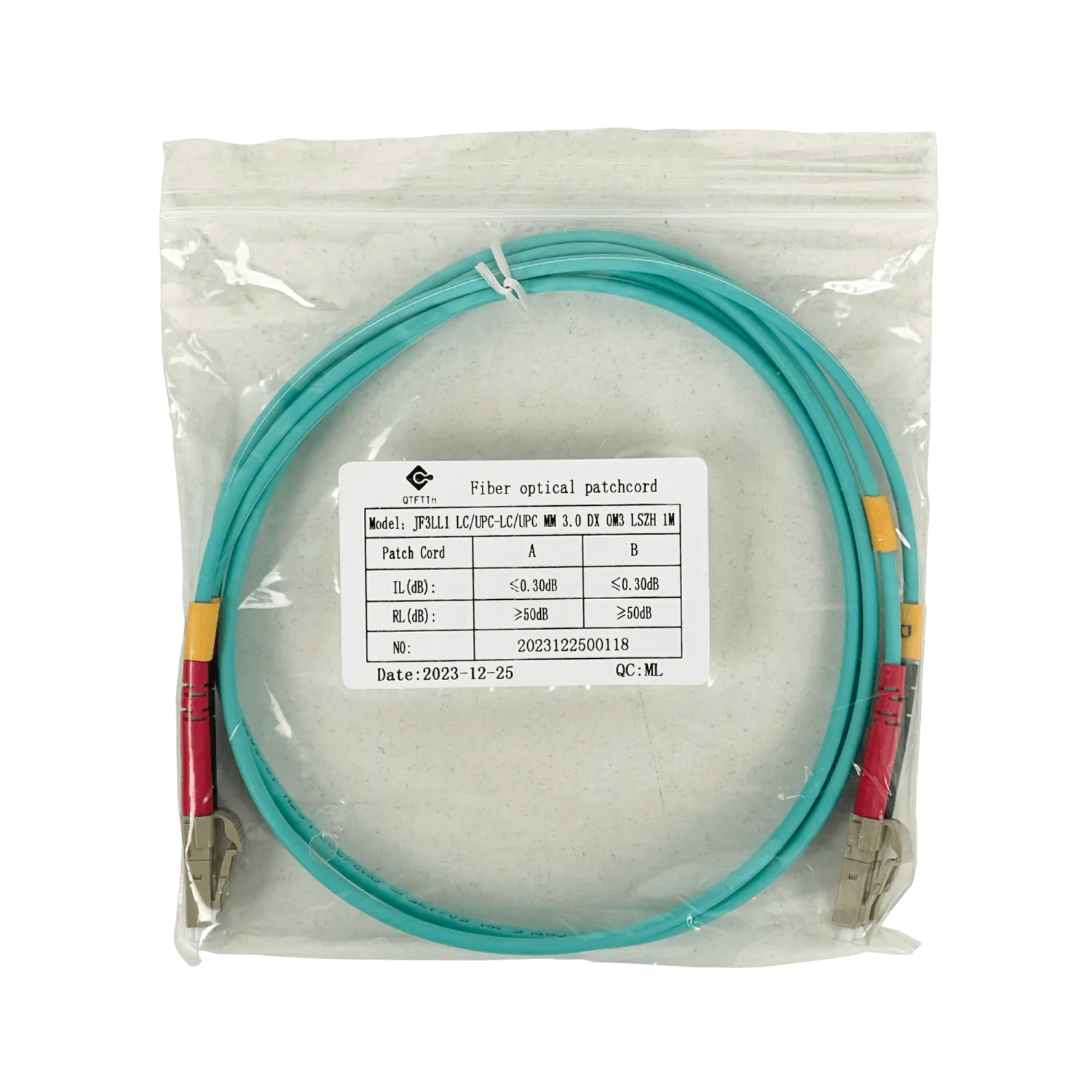 1mt LC-LC OM3 MultiModo MM Duplex Jumper Fibra 3.0mm 50/125um LSZH 1
