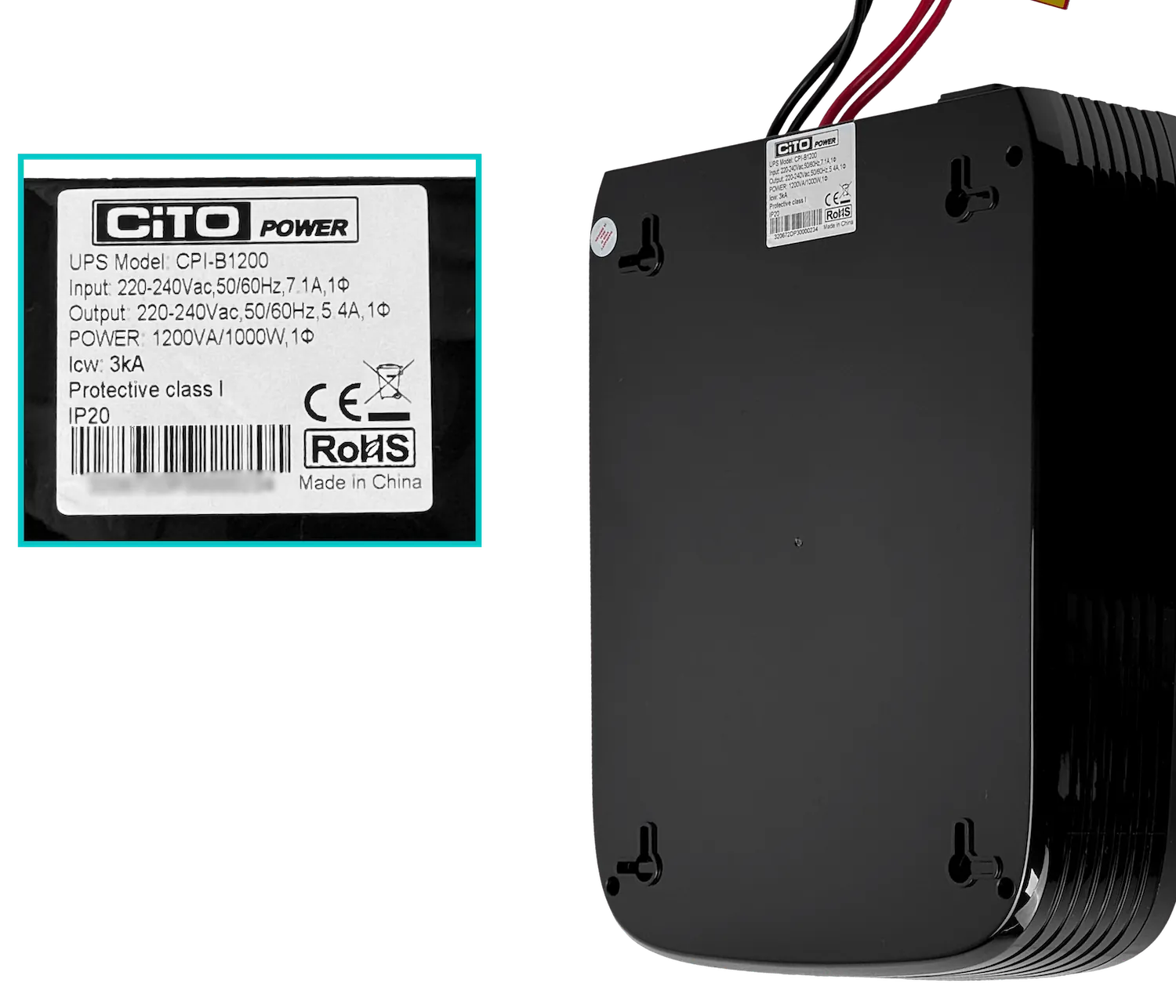 UPS CITO CPI-B1200 Inversor 1000W, 90-280VAC, Onda Modificada, Requiere Batería 12VDC 1
