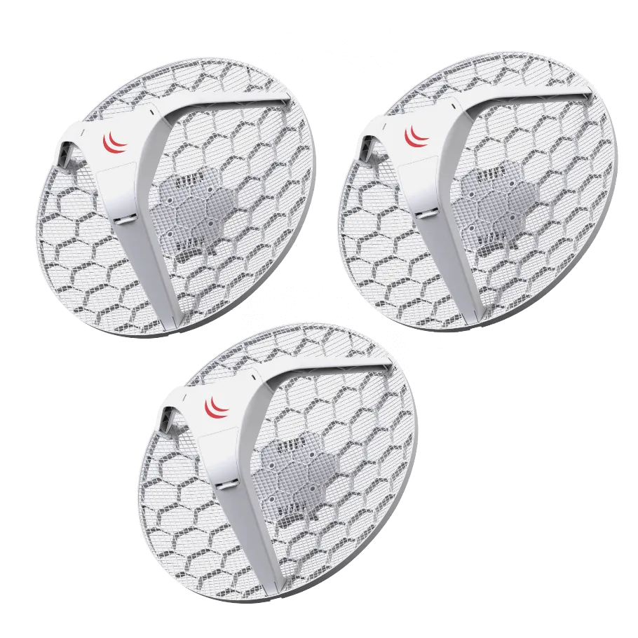 Antena de Red Inalámbrica MikroTik LHG 5 - 5 GHz, 24.5 dBi, Dual Chain, 3 Unidades 1
