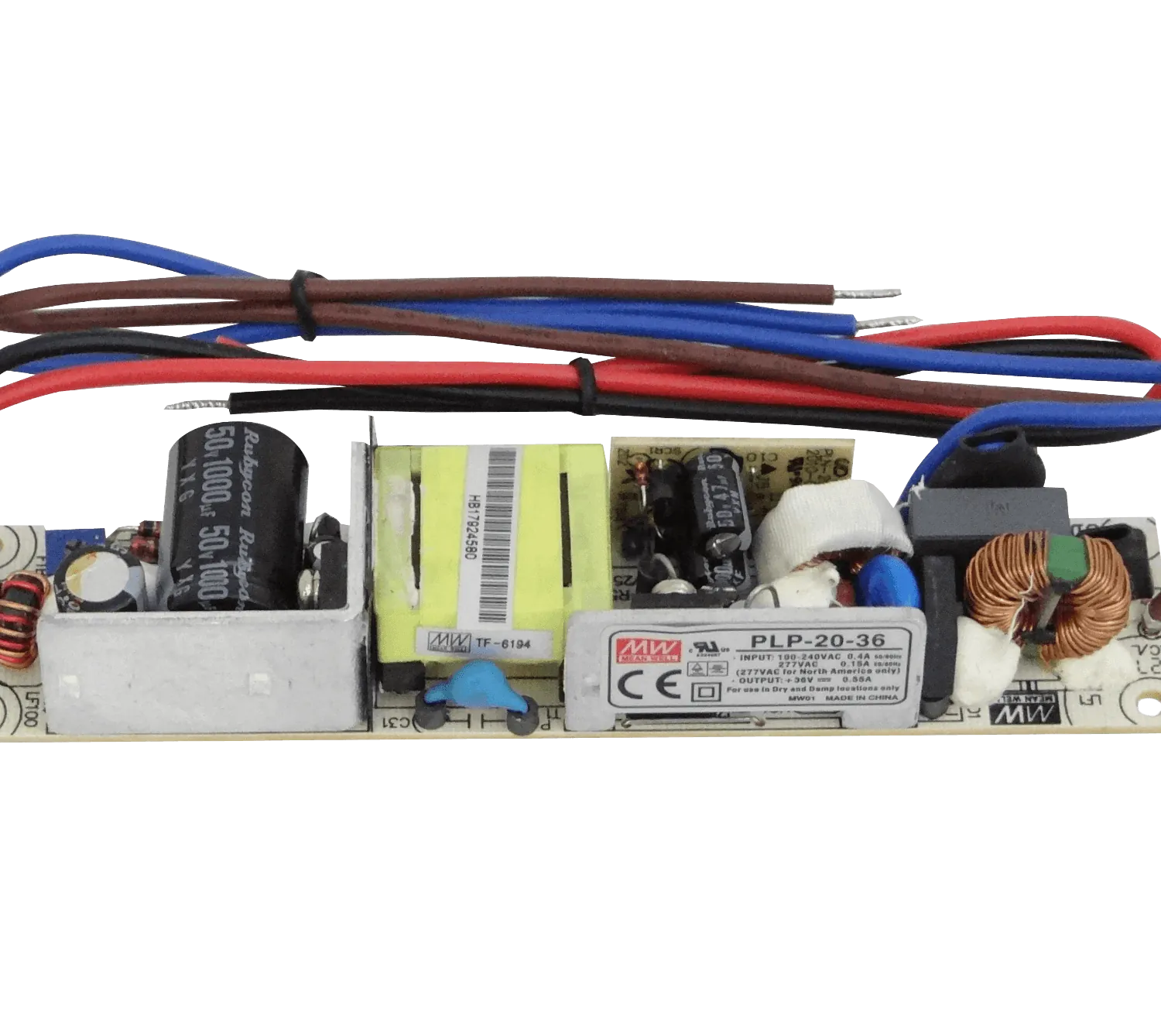 MEANWELL 20W 36V 0,55A Open-Frame Fuente-Poder 100-240VAC Ajustable 1