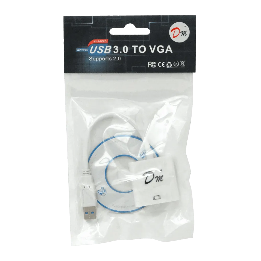 Adaptador USB 3.0 A Macho a VGA Hembra, 10cm, Solo para PC 1