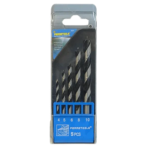 Brocas p/Madera 4x71mm 5x81mm 6x89mm 8x108mm 10x116mm Juego-5un.