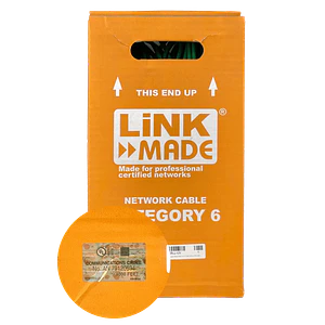 Caja Cable LINKMADE Cat6 UTP Verde LSZH 305mt Unifilar Cobre Taiwan