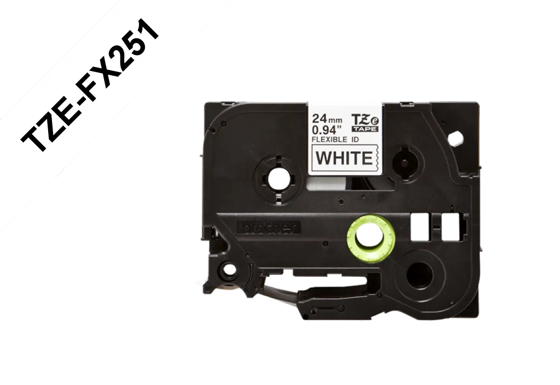 Cinta ID Flexibles negro sobre blanco 24mm (0,94