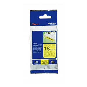 Cinta Laminada Brother TZE-S641, Texto Negro sobre Fondo Amarillo, Ancho 18 mm, Longitud 8 m