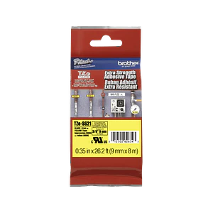 Cinta Laminada Brother Tze-S621, Texto Negro sobre Fondo Amarillo, 9mm, Extra Fuerte