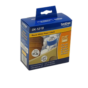 Etiquetas Adhesivas Papel Blanco para QL Brother DK1219, 12mm, 1200 etiquetas