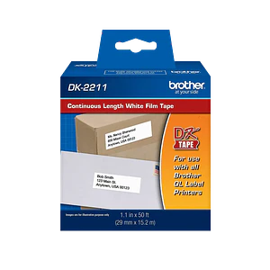 Cinta de Longitud Continua Brother DK2211, Texto Negro sobre Fondo Blanco 29mm, 15 Metros