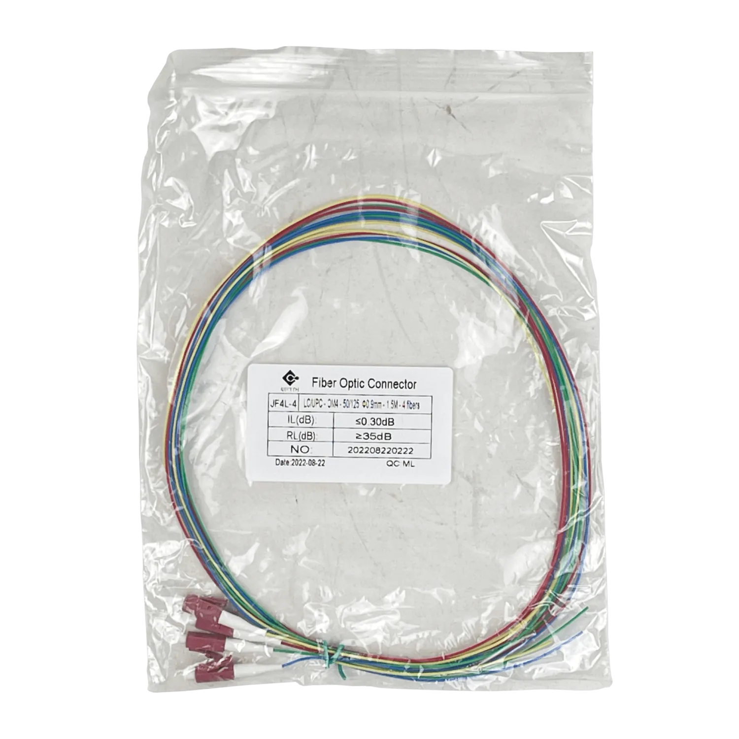 LC/UPC OM4 Multimodo 1,5mt 4-Unidades Pigtail 50/125um 0,9mm 150cm 1