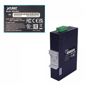 PLANET 8-1000 Switch Indust no-Admin Riel-DIN Gigabit req-12-48DC/24AC
