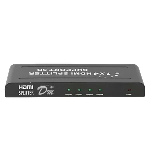 Splitter HDMI 1x4 v1.4, 1080p, 1 Entrada a 4 Salidas, Fuente 5V 2A