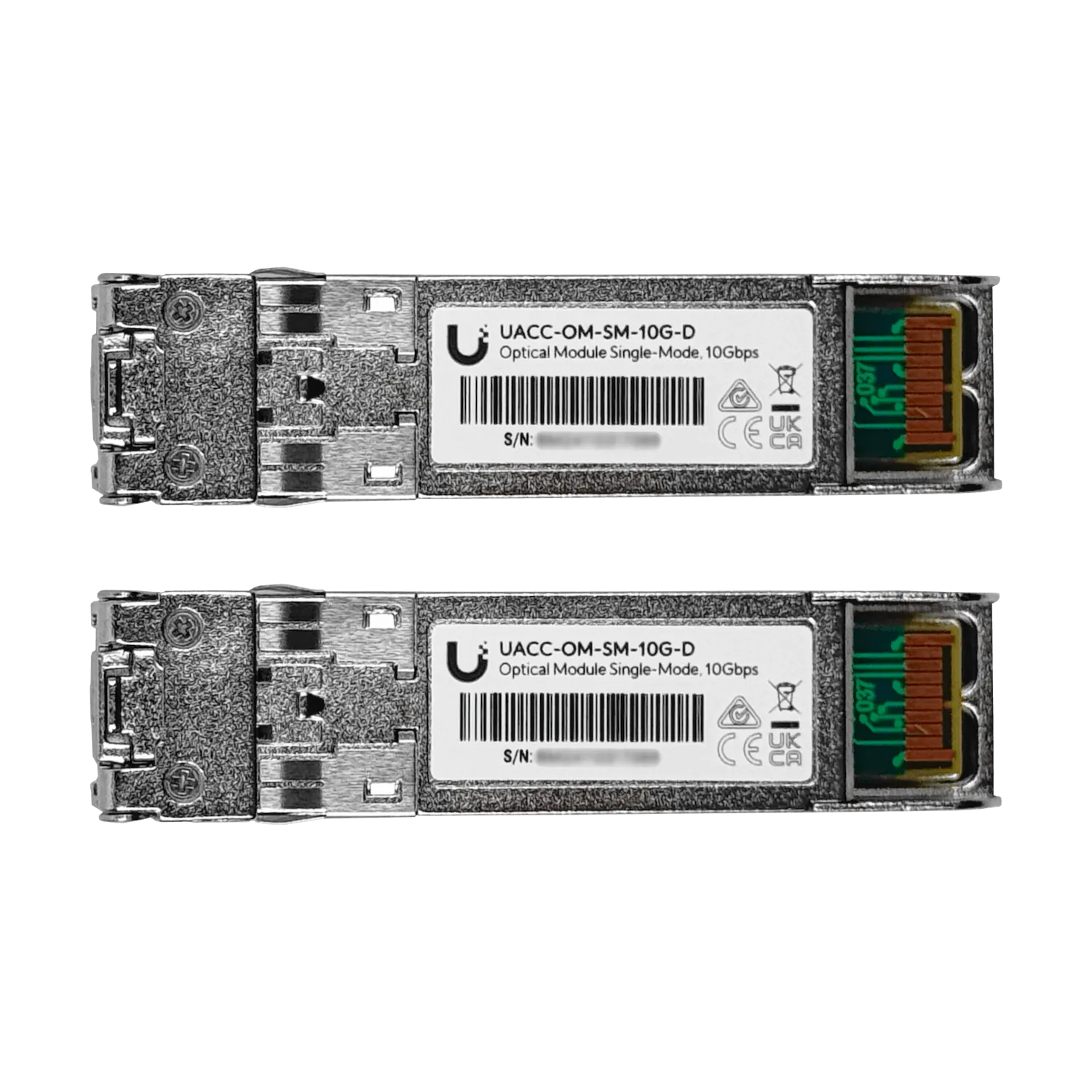 UBIQUITI 2-unidades SFP+ SM 10Gbps 10km 1310nm 2-LC UACC-OM-SM-10G-D 1