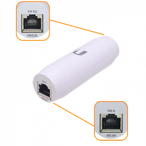 UBIQUITI Gigabit interior 802.3af 48V-in 24V-out Convertidor PoE