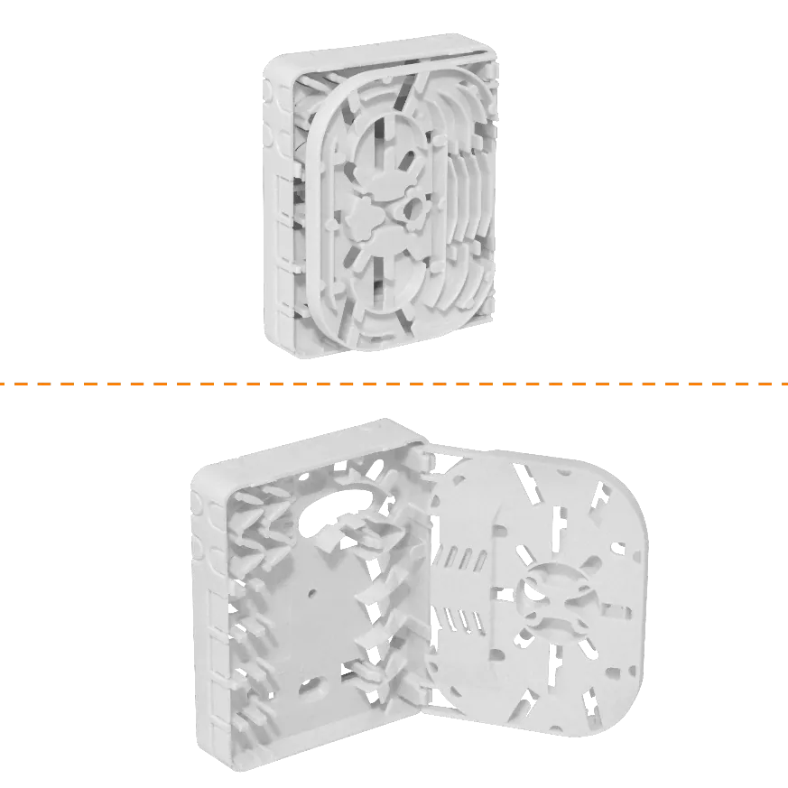 Caja de Terminación de Fibra Óptica para Riel DIN 4 Puertos IP20 Blanca - BOX-4D 1
