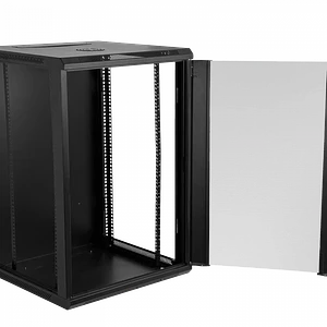 LINKMADE 18U 60cm-Fondo Negro inc-2U-M6 Rack Gabinete Pared