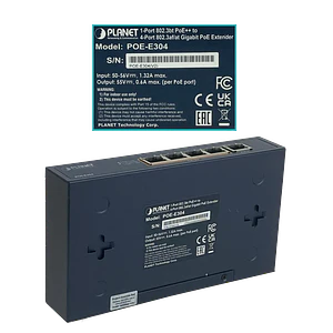 PLANET POE+at 1in-4out Switch 5-1000 56W 50-56V req-Fuente 5,5x2,1
