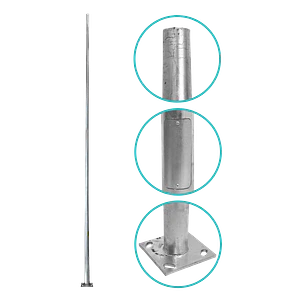 Poste Conico 8mt 3mm Base-280x280x12mm no-inc-Canastillo Cono-140/60mm