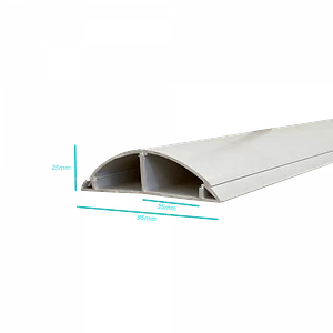 Canaleta de Piso LINKCHIP 100x25mm, 2m, PVC Blanco, Espesor 2.15mm x 1.90mm