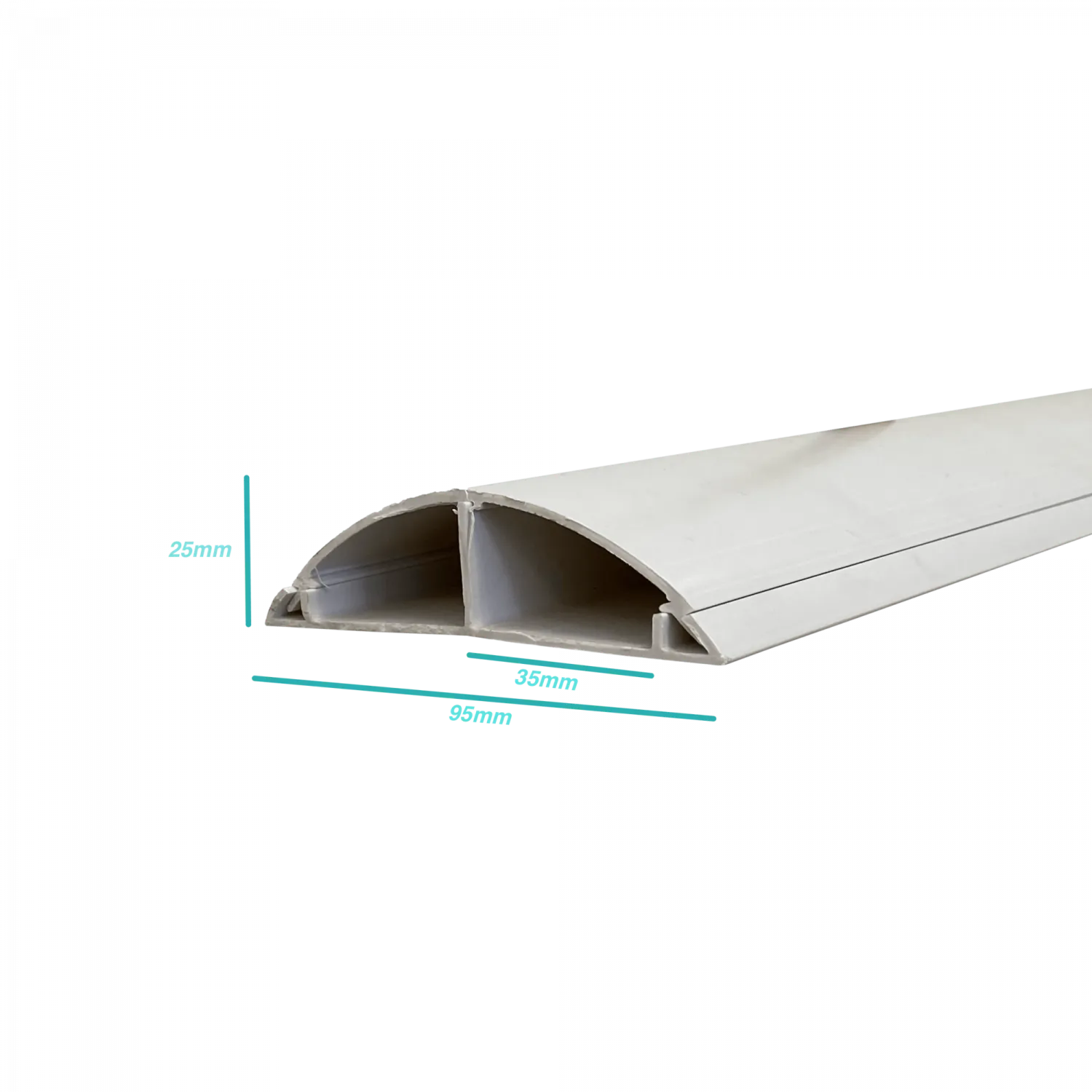 Canaleta de Piso LINKCHIP 100x25mm, 2m, PVC Blanco, Espesor 2.15mm x 1.90mm 1