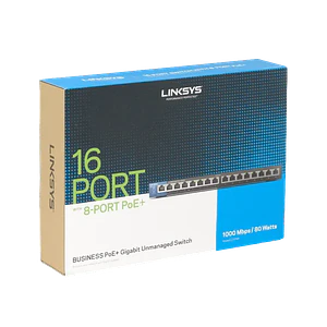 Switch Gigabit PoE+ de escritorio para empresas de 16 puertos Linksys LGS116P