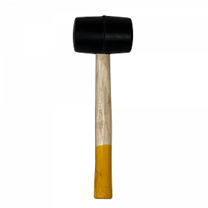 Martillo de Goma Negra, Mango de Madera, 340g, TNO509  