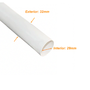 Tubo conduit LinkChip PVC32W-3 blanco 32mm x 1.5mm largo 3m