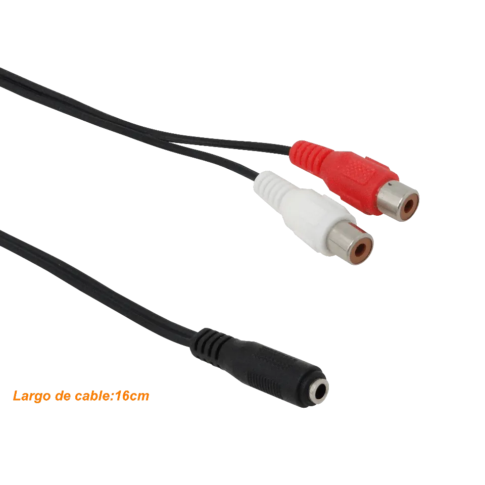 Cable de Audio 3.5mm Hembra a 2 RCA Hembra, 15cm 1